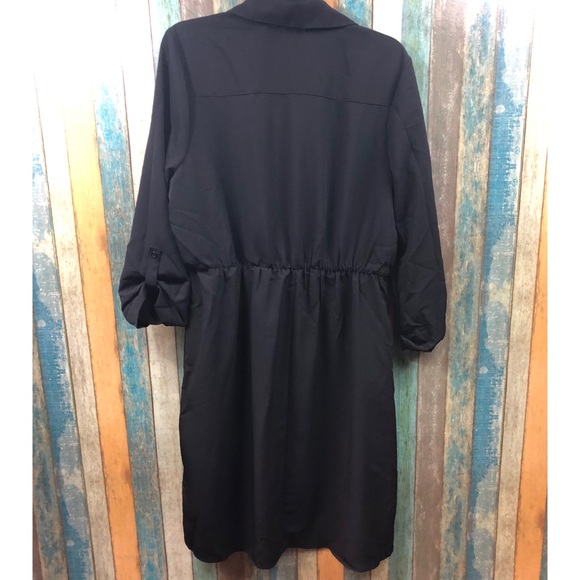 Love Squared Plus Size Cascade Wrap Shirtdress - Picture 3 of 4